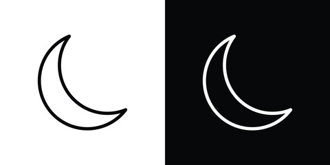 Moon icon logo concept in strokes