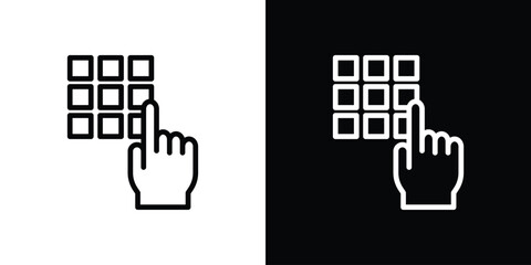 Keypad icon logo concept in strokes