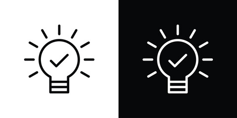 Idea icon logo concept in strokes