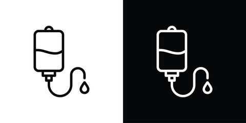 IV drip icon logo concept in strokes