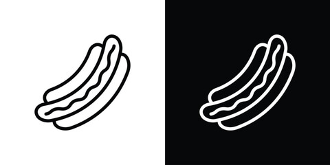 Hot dog icon logo concept in strokes
