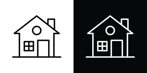House icon logo concept in strokes