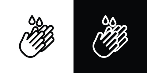 Handwashing icon logo concept in strokes