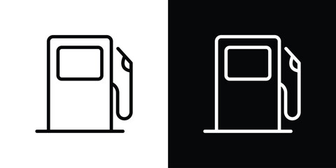 Gas station icon logo concept in strokes