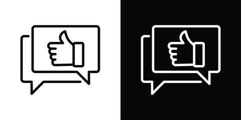 Feedback icon logo concept in strokes