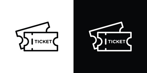 Event ticket icon logo concept in strokes