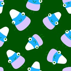 Cartoon Halloween sugar monsters seamless candy corn pattern for wrapping paper and fabrics and linens and kids clothes