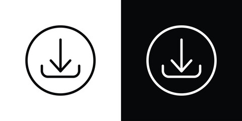 Download icon logo concept in strokes
