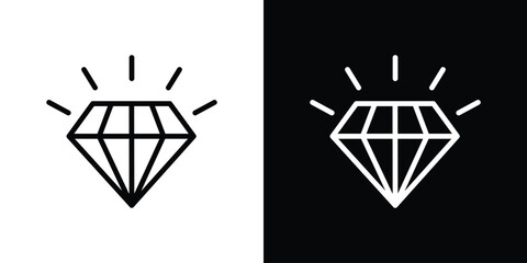 Diamond icon logo concept in strokes