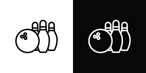Bowling icon logo concept in strokes