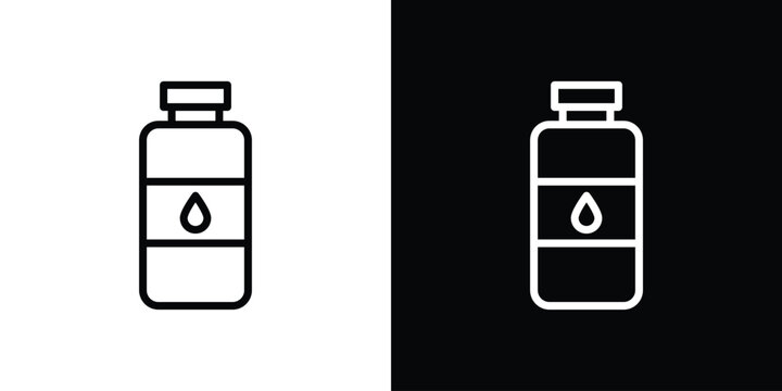Bottle icon logo concept in strokes