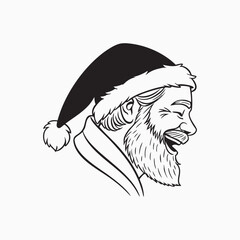 Festive santa claus illustration with holiday elements