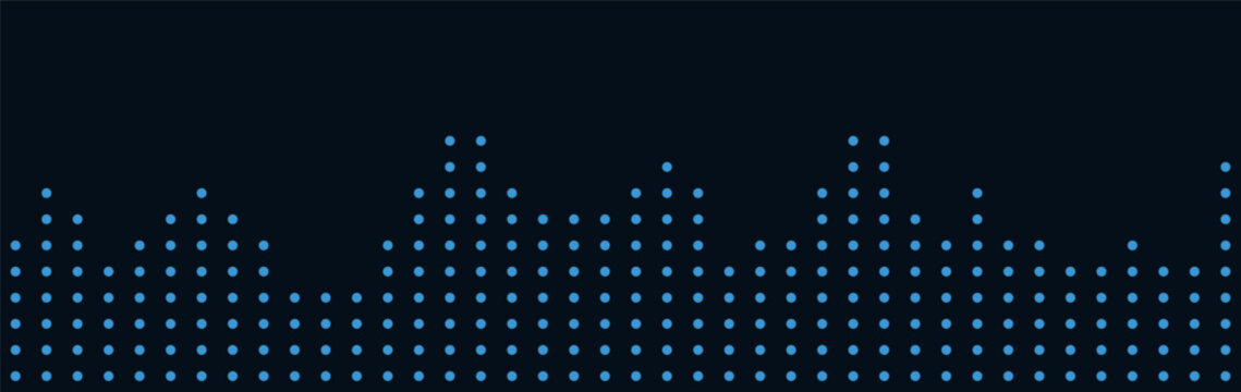 Abstract vector tech background with blue dots on dark grid pattern.