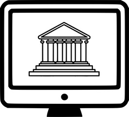 Digital Government. Line element from digital transformation sign, symbol, vector, art