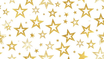 Elegant golden star pattern illustration against a clean white backdrop for festive celebrations