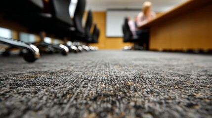 Obraz premium Close up of office carpet flooring in modern conference room