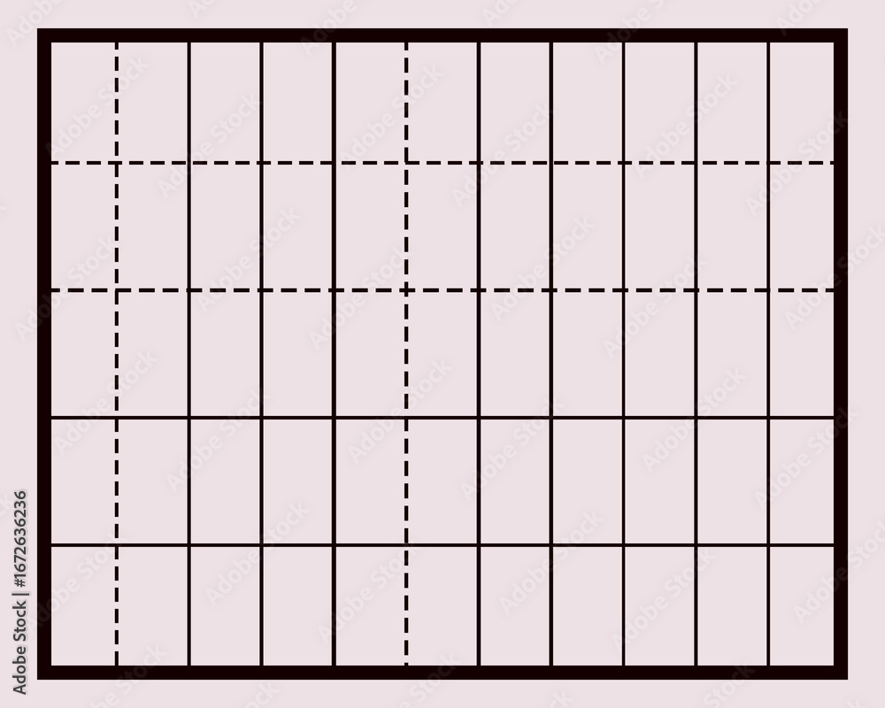 Aufkleber vector tech background: grid pattern with dashed and solid lines.