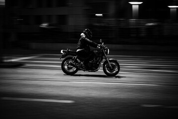 Black and white motorcycle 