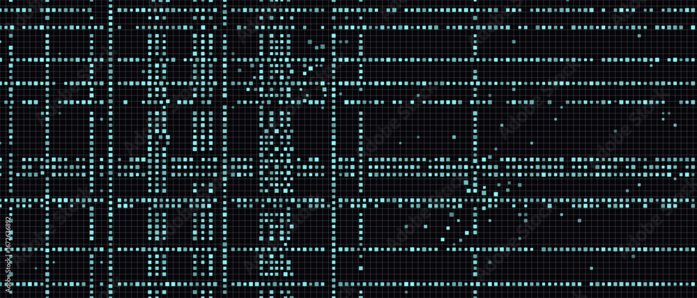 Poster abstract digital blueprint with grid pattern and lines.