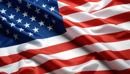 American Flag Waving in the Wind.