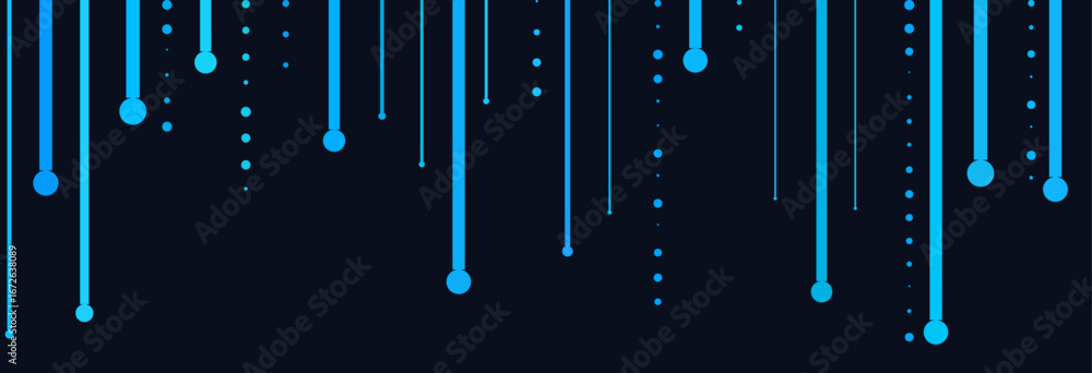 Aufkleber abstract vector tech background with blue lines and dots on black.