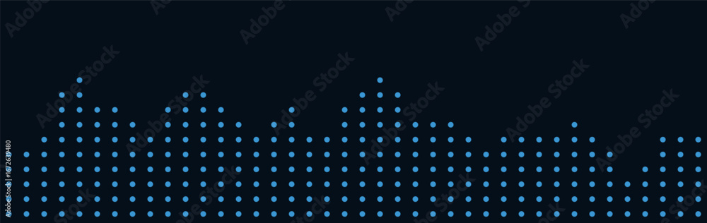 Poster vector tech background with geometric blue dot pattern on dark theme.