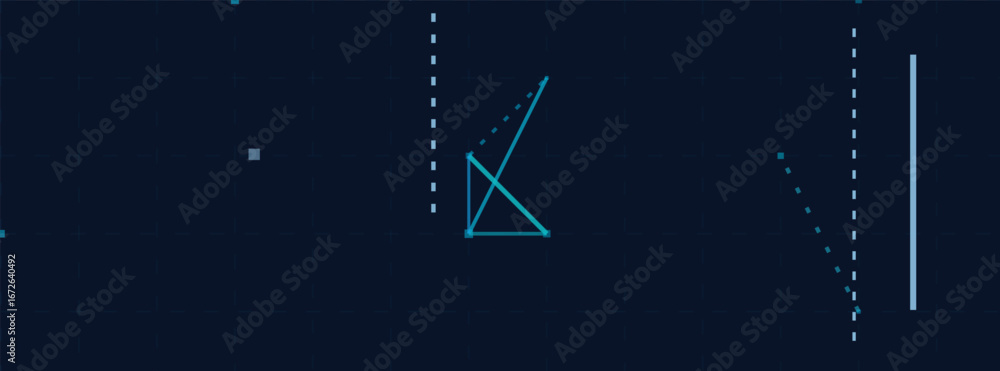 Aufkleber Futuristic vector technology background with geometric lines and digital patterns.