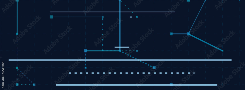 Aufkleber abstract futuristic vector tech background with lines and dots.