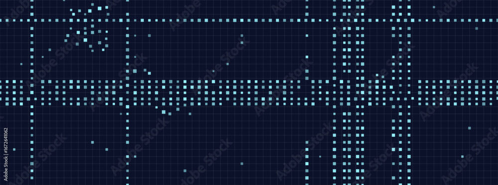 Aufkleber futuristic digital matrix with grid pattern and pixelated elements.
