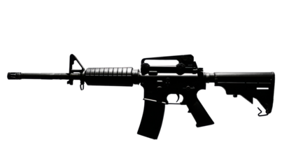 Assault rifle, dark, studio shot
