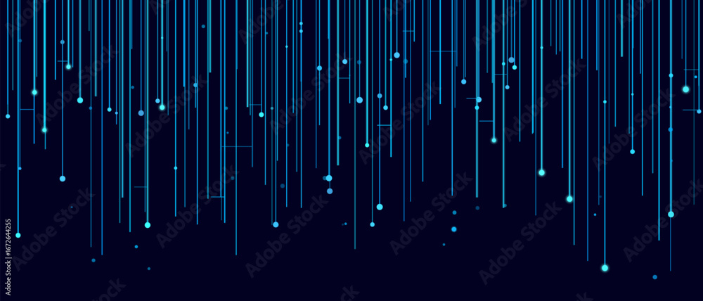 Aufkleber dynamic vector tech background with abstract blue lines and digital patterns.