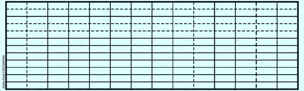 Poster minimalist grid design with dotted and solid lines on light blue background.
