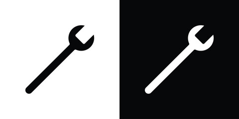 Wrench icon for web design. solid vector icons