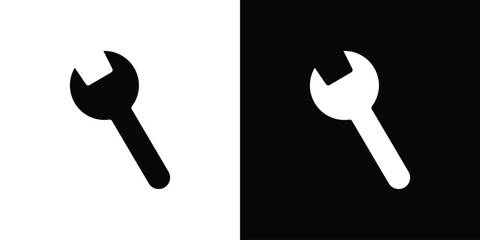 Wrench icon for web design. solid vector icons