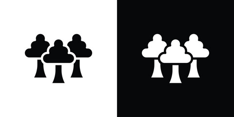 Trees icon for web design. solid vector icons