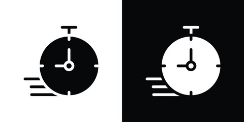Time fast icon for web design. solid vector icons