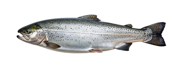 Obraz premium Rainbow trout swimming underwater with transparent background