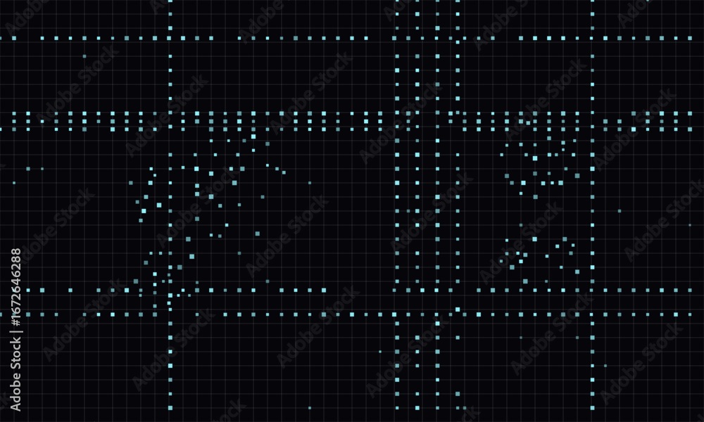 Aufkleber futuristic vector tech grid with digital dot pattern on dark background.