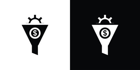Sales funnel icon for web design. solid vector icons