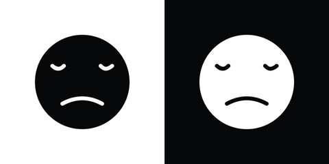 Sad icon for web design. solid vector icons