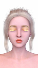 女性の顔アップ　3DCGレンダリング