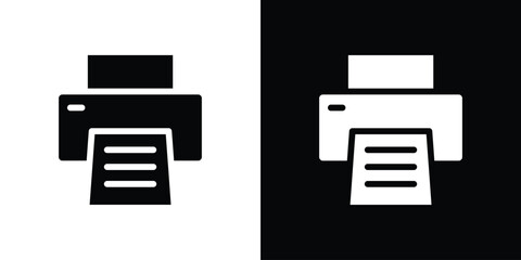 Print icon for web design. solid vector icons