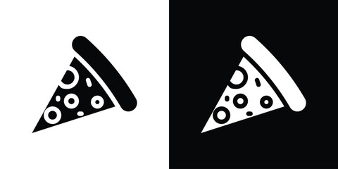 Pizza slice icon for web design. solid vector icons