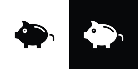 Piggy bank icon for web design. solid vector icons