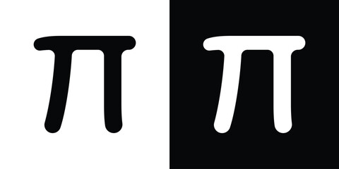 Pi icon for web design. solid vector icons