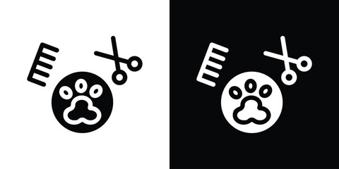Pet grooming icon for web design. solid vector icons