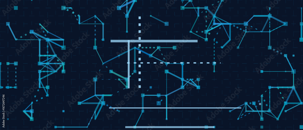 Aufkleber futuristic vector tech background with abstract network lines.