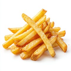A pile of crispy golden French fries, sprinkled with salt, ready to be enjoyed. The fries are freshly fried and perfect as a snack or side dish.