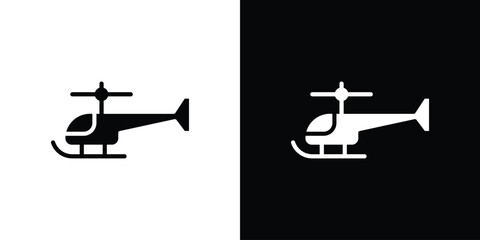 Helicopter icon for web design. solid vector icons