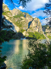 Lago di Braies. Italy. lake in the mountains